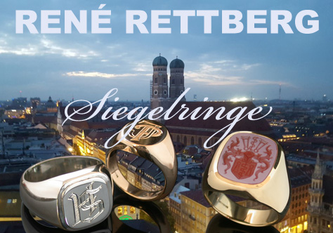 SIEGELRING MÜNCHEN | Meisteratelier RETTBERG, Weißgold Monogrammring, Roségold Monogramm-Ring, Gelbgold Lagenstein Siegelring ATELIER RETTBERG für München Siegelring Hersteller, Wappenringhersteller
