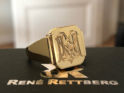 Renaissance Monogramm, handgravierter Herrenring, 
