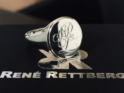 Großer Monogrammring für Damen ca. 14x12 mm | stark taillierte Ringform