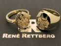 links römischer schlanker und rechts breiter massiver Siegelring für Damen