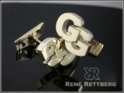 versetzte Buchstaben Anordnung Gold Manschettenknöpfe 