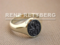 Ovaler Gold Siegelring mit Onyx-Wappengravur, oval