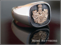 antiker breiter bicolor Gold Wappenring